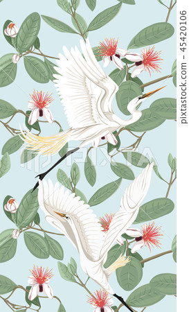 Pattern, background with with feijoa flowers Pattern, background with with feijoa flowers 45420106