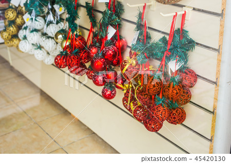 Various decorations and souvenirs on christmas market 45420130
