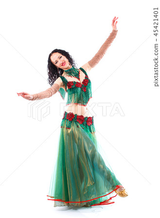 During the dance the young girl stopped 45421401