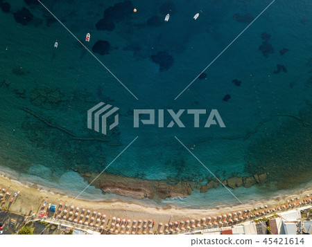 Aerial drone photo of beautiful cretan village 45421614