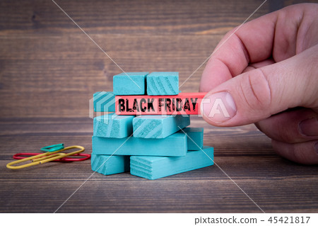 Black Friday Concept. Colorful Wooden Blocks Black Friday Concept. Colorful Wooden Blocks 45421817