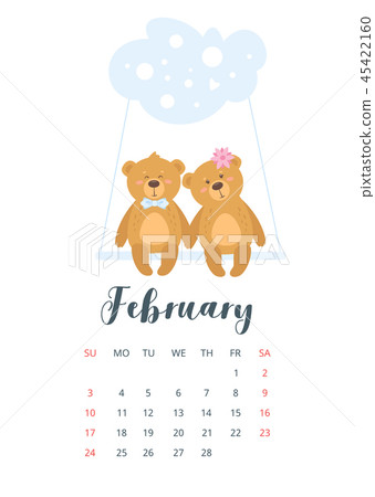 2019 cute teddy bear calendar 45422160