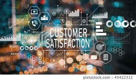 Customer satisfaction with blurred city lights 45422312