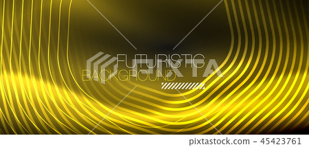 Neon glowing lines, magic energy space light concept, abstract background wallpaper design 45423761