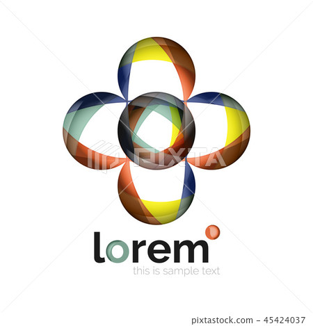 Abstract geometric design logo made of flowing elements Abstract geometric design logo made of flowing elements 45424037