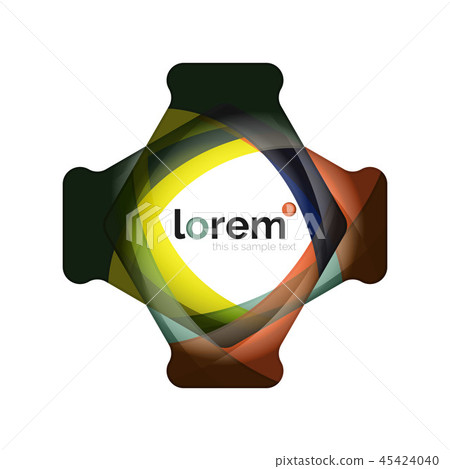 Abstract geometric design logo made of flowing elements Abstract geometric design logo made of flowing elements 45424040