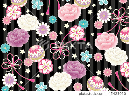 Girly Japanese pattern black 45425030