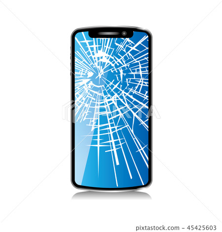 Smartphone real illustration | crack screen | Smartphone illustration Smartphone real illustration | crack screen | Smartphone illustration 45425603