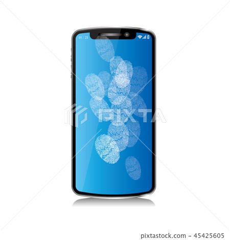 Smartphone真正的例證|屏幕指紋|智能手機例證 45425605