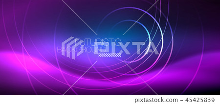 Neon glowing circles background 45425839