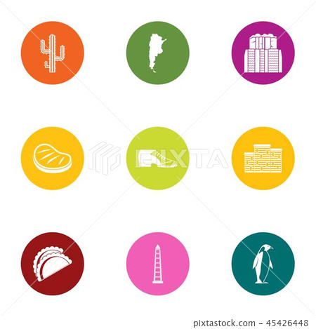 Mexican border icons set, flat style 45426448