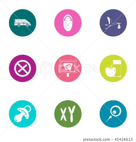 Ripening icons set, flat style 45426613