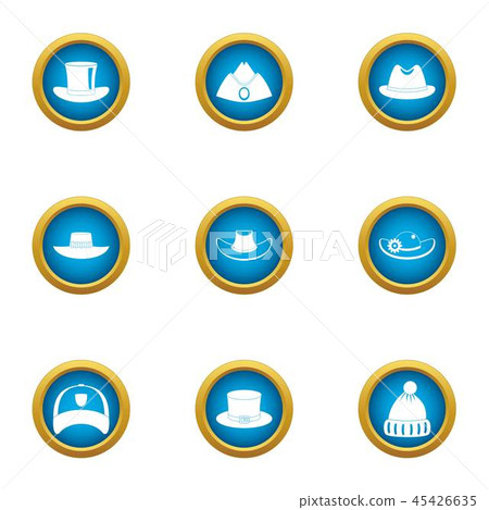 Attire icons set, flat style 45426635