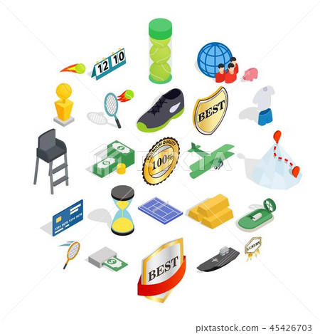 Compensation icons set, isometric style - Stock Illustration [45426703 ...