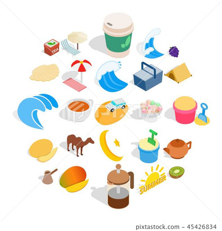 luxuriate icons set, isometric style 45426834