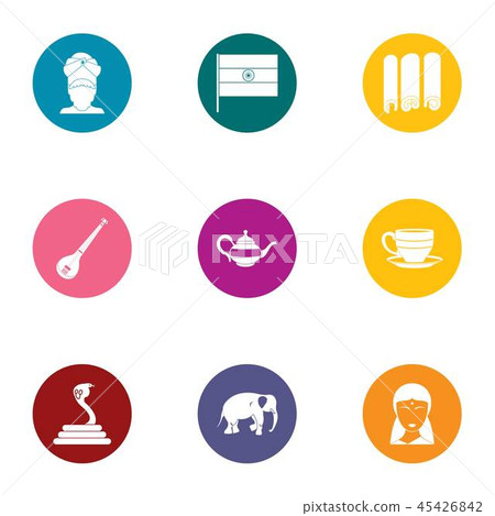 Domain icons set, flat style 45426842