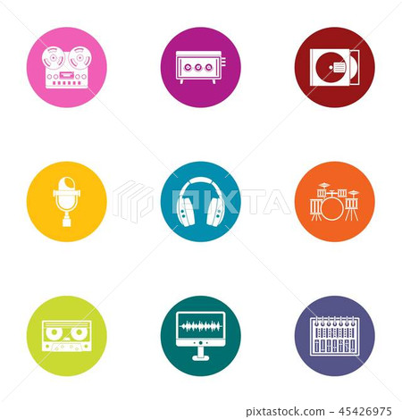 Digital registration icons set, flat style 45426975
