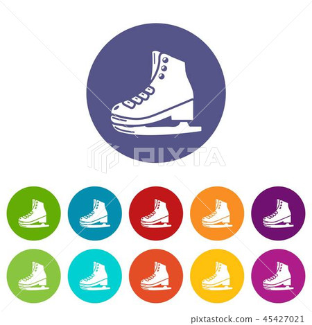 Skates icon, simple black style Skates icon, simple black style 45427021