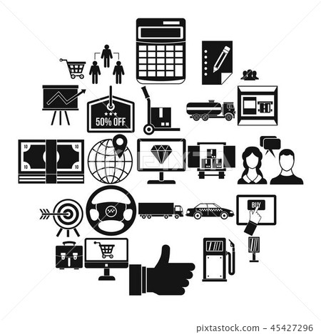 Outlay icons set, simple style - Stock Illustration [45427296] - PIXTA