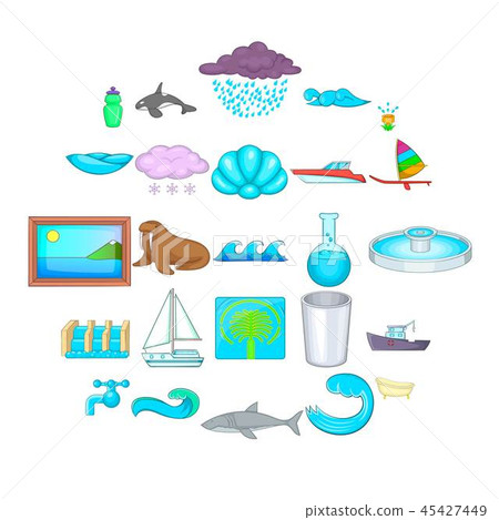 Dip icons set, cartoon style 45427449