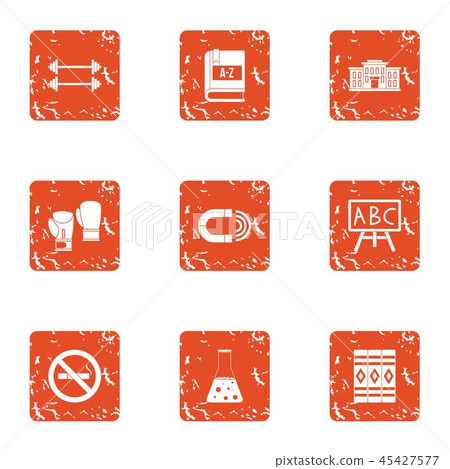 Sport chemistry icons set, grunge style Sport chemistry icons set, grunge style 45427577
