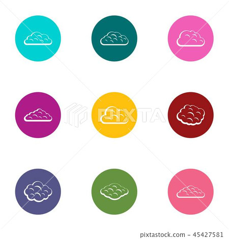Fog icons set, flat style - Stock Illustration [45427581] - PIXTA