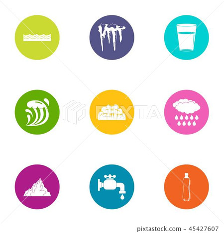 Icing icons set, flat style 45427607