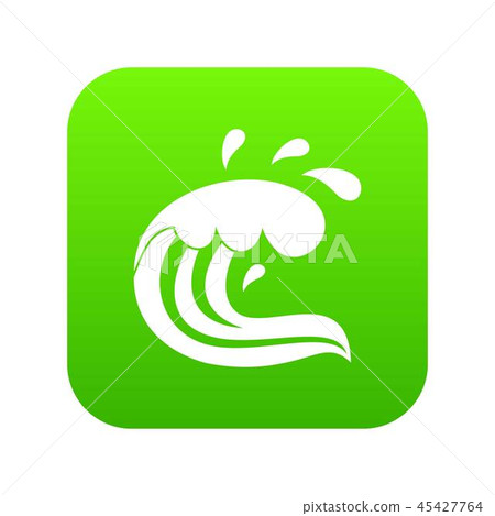 Water wave splash icon digital green Water wave splash icon digital green 45427764