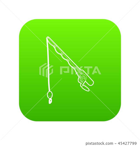 Fishing rod icon green vector 45427799