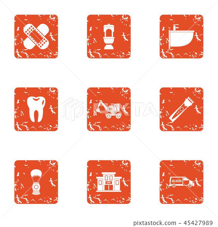 Correct icons set, grunge style 45427989