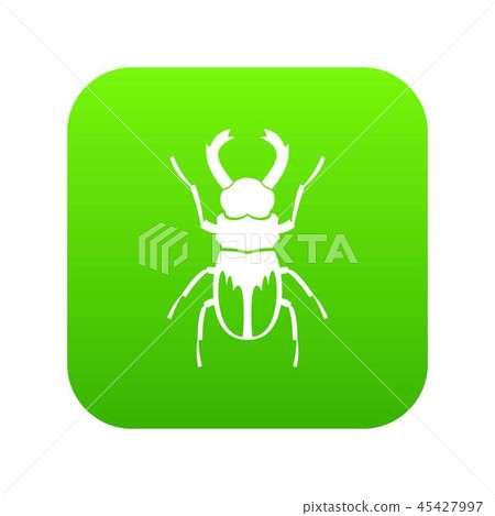 Rhinoceros beetle icon digital green Rhinoceros beetle icon digital green 45427997