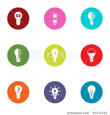 Spotlight icons set, flat style Spotlight icons set, flat style 45428181