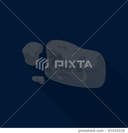 Space asteroid icon, flat style 45428326