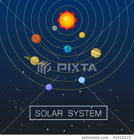 Solar system concept background, flat style Solar system concept background, flat style 45428328