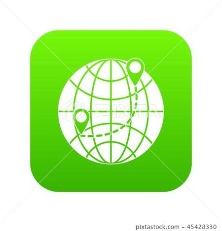 Globe icon digital green Globe icon digital green 45428330