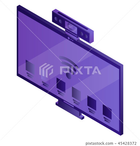 Modern smart tv icon, isometric style Modern smart tv icon, isometric style 45428372
