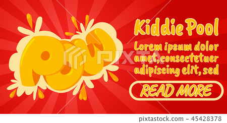 Kiddie pool concept banner, comics isometric style 45428378