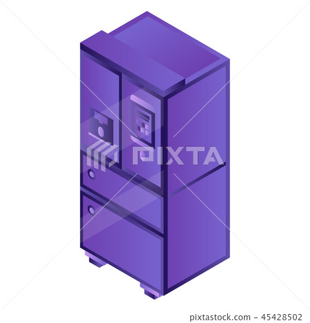Smart fridge icon, isometric style Smart fridge icon, isometric style 45428502