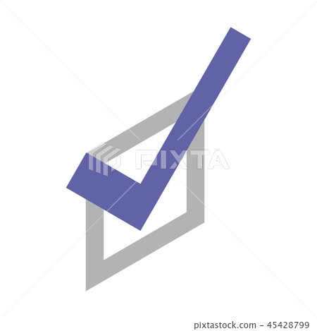 Check note mark icon, isometric style Check note mark icon, isometric style 45428799