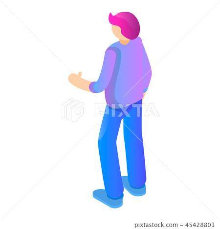 Young boy icon, isometric style Young boy icon, isometric style 45428801