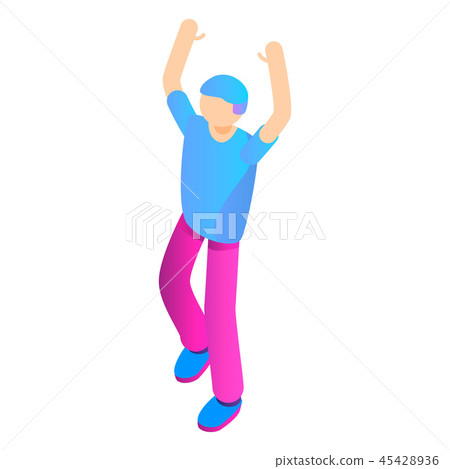 Man hands up icon, isometric style - Stock Illustration [45428936] - PIXTA