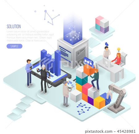 Solution concept background, isometric style 45428981