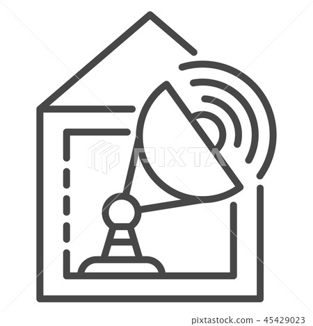 Satellite home tv icon, outline style Satellite home tv icon, outline style 45429023