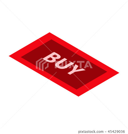 Red buy button icon, isometric style 45429036