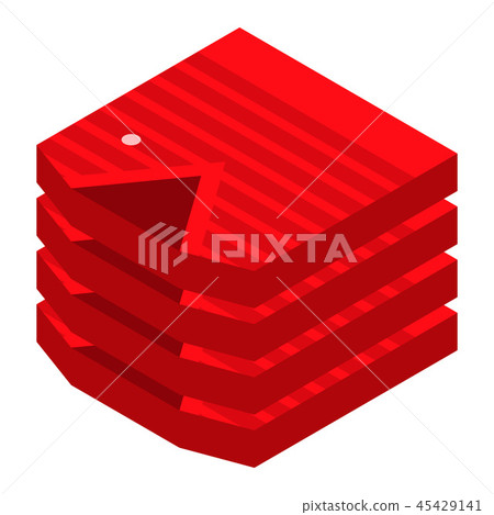 Red shirt stack icon, isometric style - Stock Illustration [45429141 ...