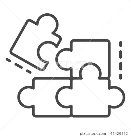 Complete puzzle solution icon, outline style 45429332