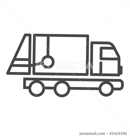 Garbage truck icon, outline style Garbage truck icon, outline style 45429390