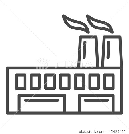 Eco friendly factory icon, outline style Eco friendly factory icon, outline style 45429421