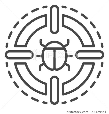 Virus detected icon, outline style 45429441