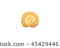 top view of a butter cookie on white background 45429446